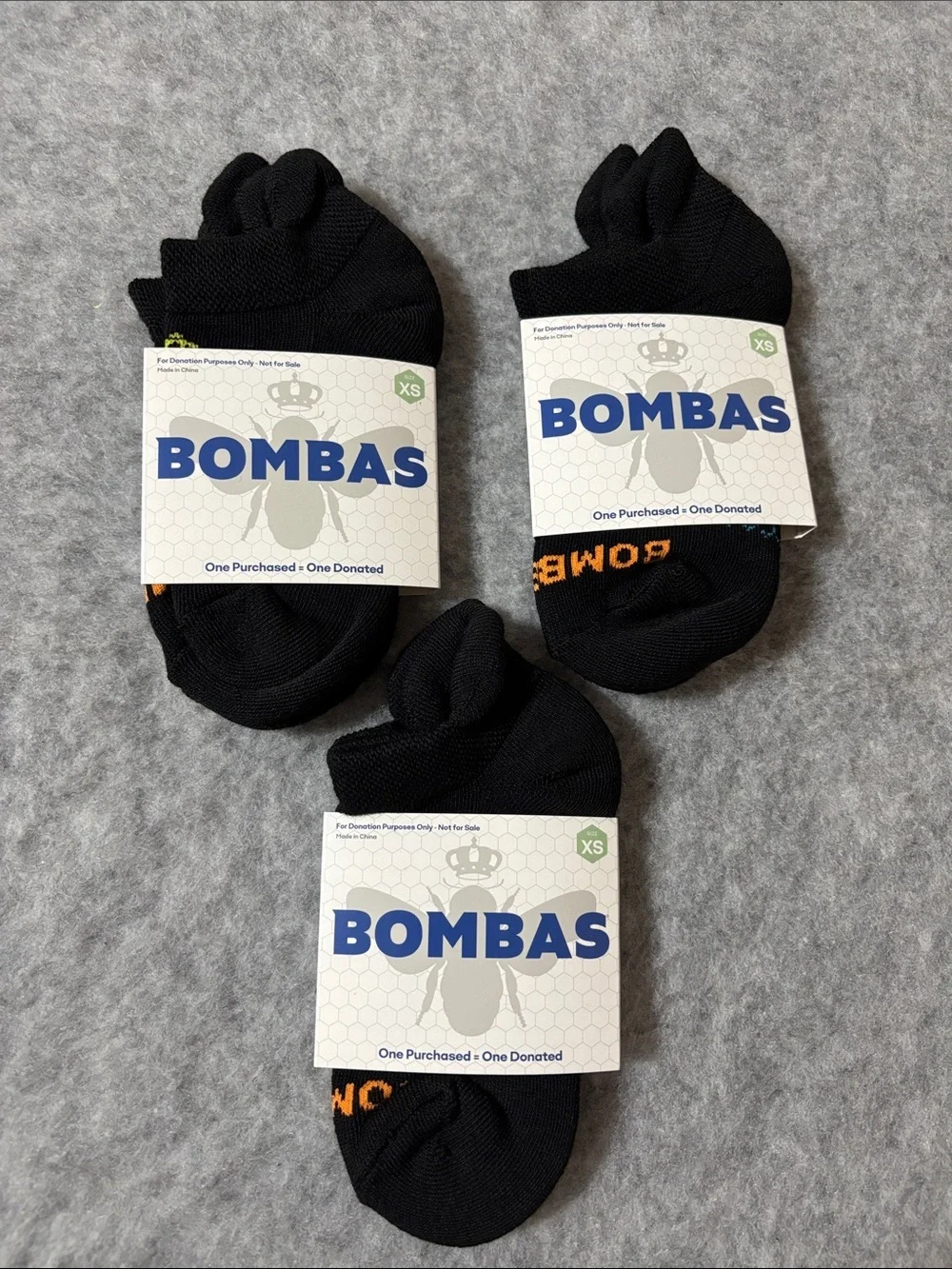 BOMBAS lot of 3 pairs Kids Socks XS Ankle kids 1-6 Brand New